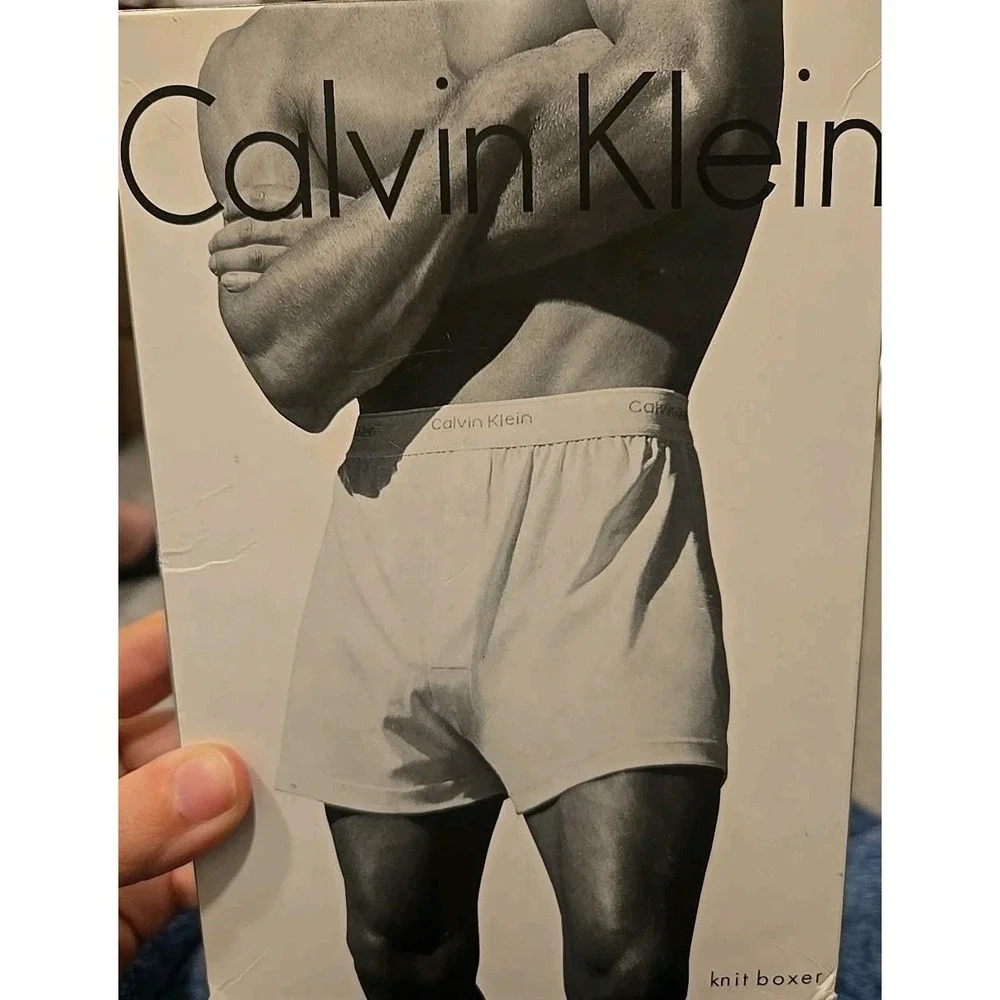 Vintage Calvin Klein Knit Black Boxer M 100% Cotton 1994 Made in Hong Kong NWT